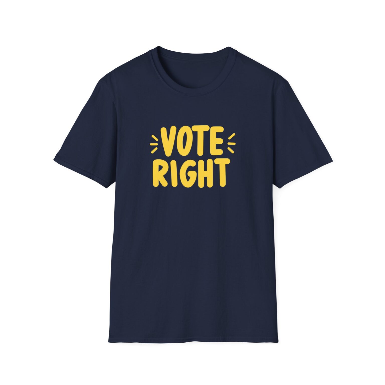 Bold t-shirt with 'Rock the Vote: Fashioning a Statement Through Style,' celebrating individuality and the power of self-expression through fashion.